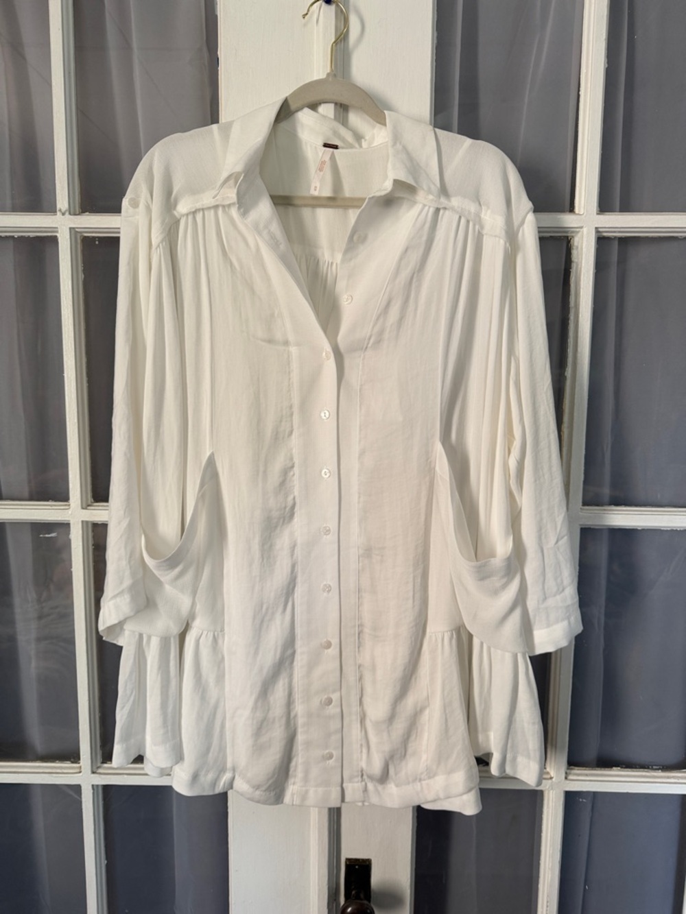 Free People Moonstruck Mini Shirt Dress Festival Relaxed Oversized Boho Chic